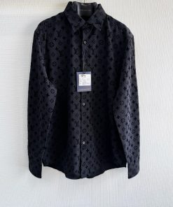1v经典碳黑老花满logo植绒衬衫 1