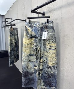 AcneStudios3D破洞磨毛牛仔裤