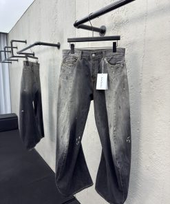 AcneStudios水洗泼墨弯刀牛仔