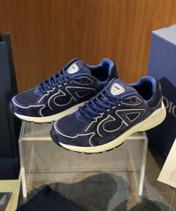 B30运动鞋海军蓝色绒牛皮