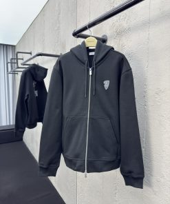 BURBERRY马术骑士徽标拉链帽衫