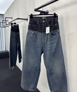 Balenciaga上下拼接牛仔长裤_8277
