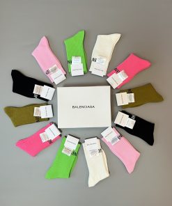 Balenciaga刺绣纯棉高帮长袜6色