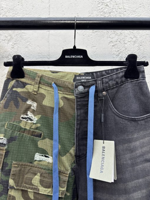Balenciaga迷彩拼接牛仔工装裤_14676 - 图片 3