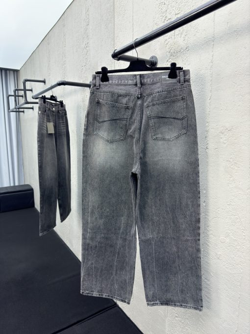 Balenciaga重工条纹水洗牛仔裤 - 图片 2