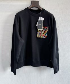 FD 25ss 刺绣拉链口袋圆领卫衣