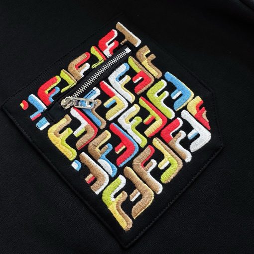 FD 25ss 刺绣拉链口袋圆领卫衣 - 图片 7