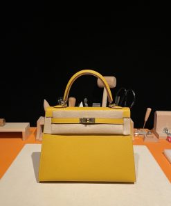 Kelly 25 Epsom皮 9D琥珀黄 金扣