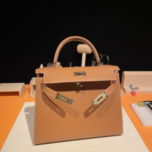 Kelly 28 Epsom皮 37金棕色 金扣 - 图片 6