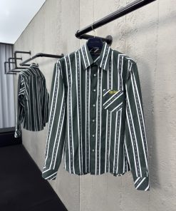 LOUISVUITTON条纹字母刺绣衬衫