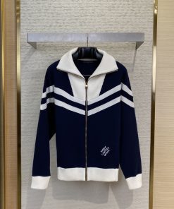 LV路易威登刺绣拉链毛织立领外套