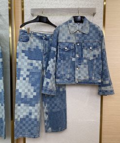 LV马赛克牛仔套装牛仔外套编