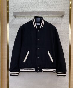 SLP圣罗兰真皮棒球外套