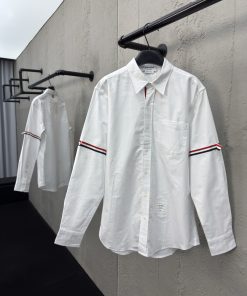 THOMBRKWNE双袖标志格纹衬衫