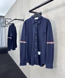 THOMBRKWNE棉质双袖标志衬衫_7389