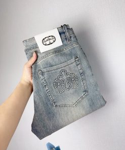 克罗心2025高级薄款时装牛仔裤