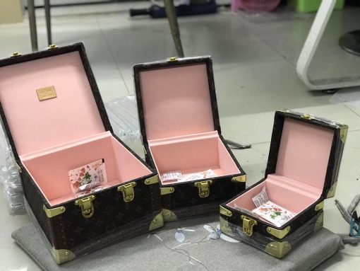 新款lv首饰箱 老花配栗色珠宝