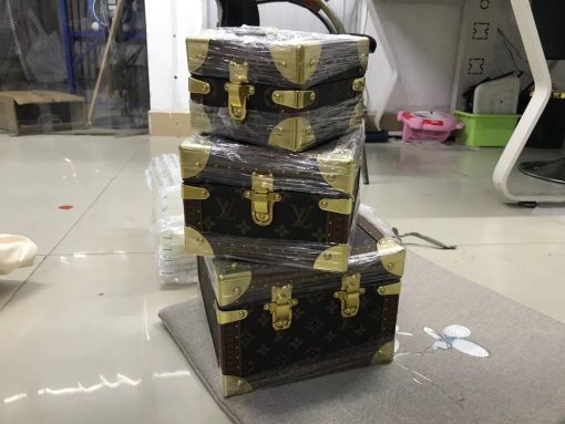 新款lv首饰箱 老花配栗色珠宝_1722 - 图片 5