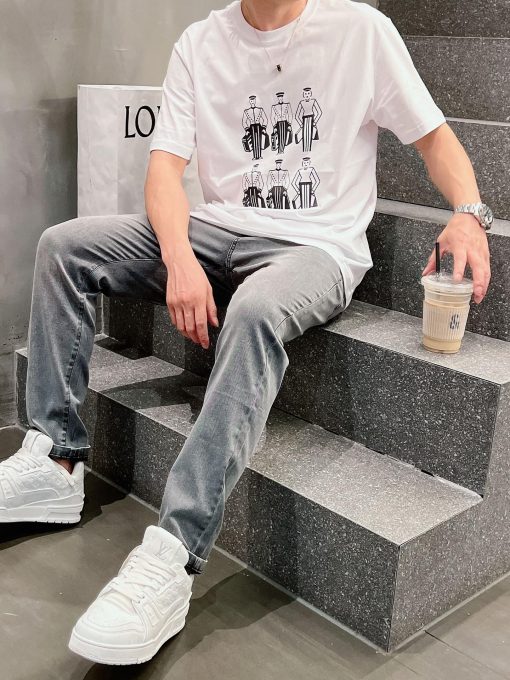 新款水洗轻薄弹力灰色牛仔裤男 - 图片 3