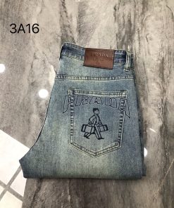 普拉达爆款天丝牛仔裤双层固