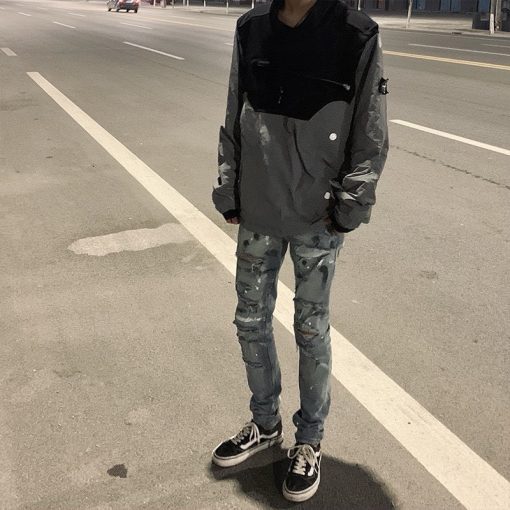 自主AMIRI手绘泼墨破洞做旧水_13601 - 图片 4