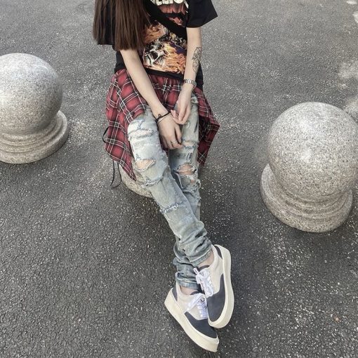 自主AMIRI手绘泼墨破洞做旧水_13601 - 图片 6