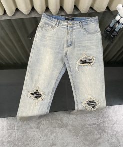 重磅Amiri破洞贴布牛仔裤高街