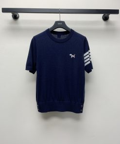 春夏新款圆领四杠小狗针织毛衣_11259